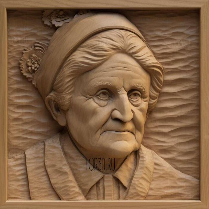 Maria Montessori 1 stl model for CNC